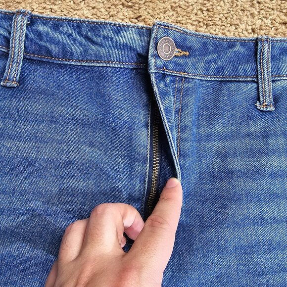 NWT Terra & Sky Cargo Jeans Womens 16W Blue High Rise Straight Leg Denim Stretch - Picture 10 of 12